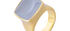 Blue Chalcedony Square Gemstone Ring