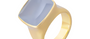 Blue Chalcedony Square Gemstone Ring