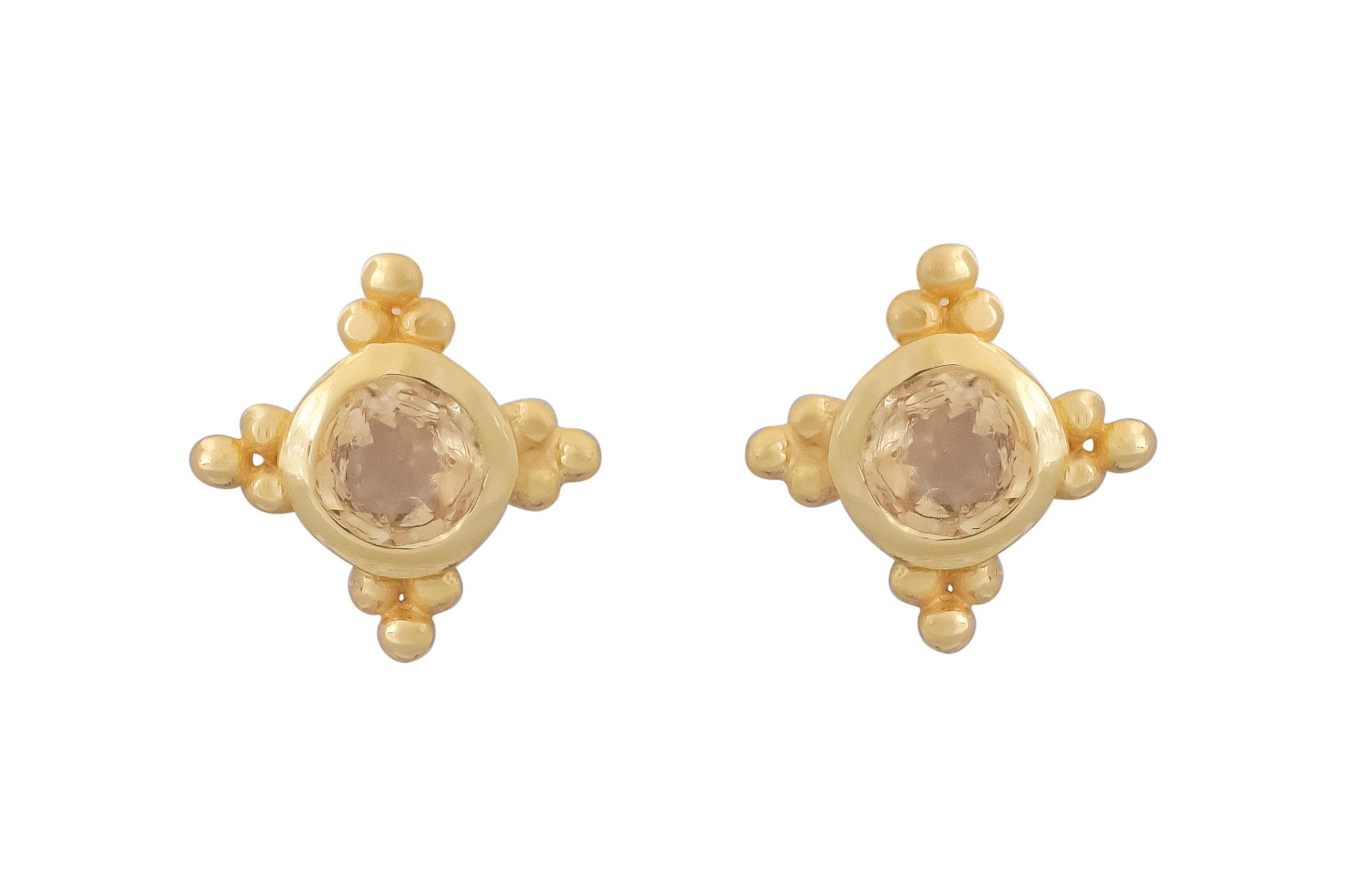 Starburst Citrine Stud Earrings