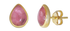 Pink Tourmaline Pear Shaped Stud Earrings