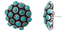 Turquoise Button Stud Earrings