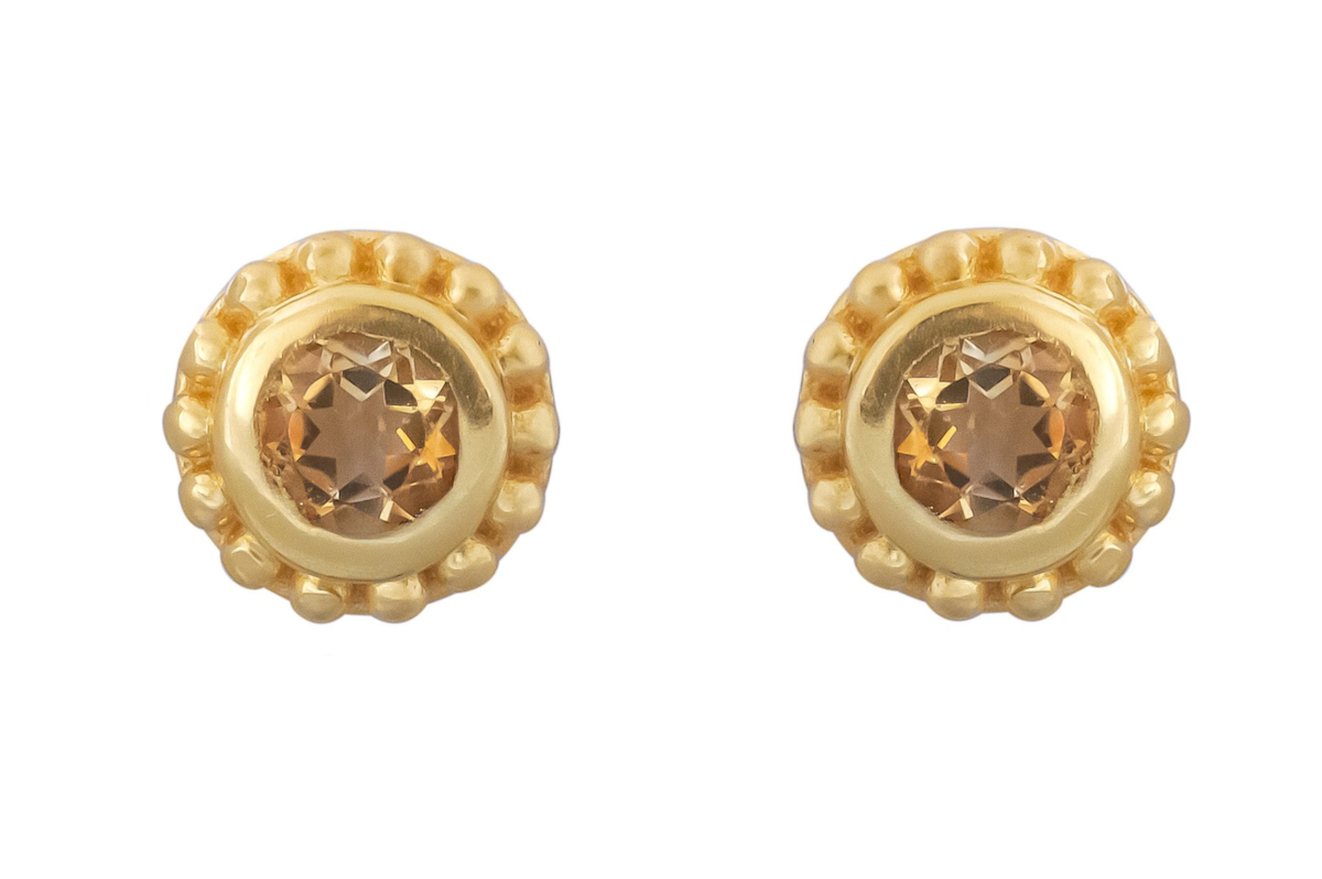 Sunbeam Citrine Stud Earrings