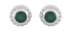 Sunbeam Emerald Silver Stud Earrings