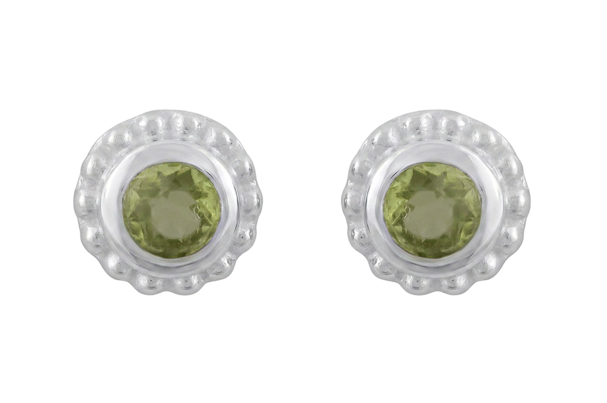 Sunbeam Silver Peridot Stud Earrings