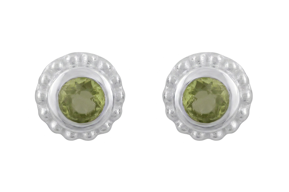 Sunbeam Silver Peridot Stud Earrings