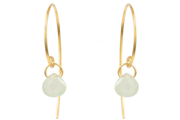 Sundance Prehnite Hoop Earrings Handmade Earrings