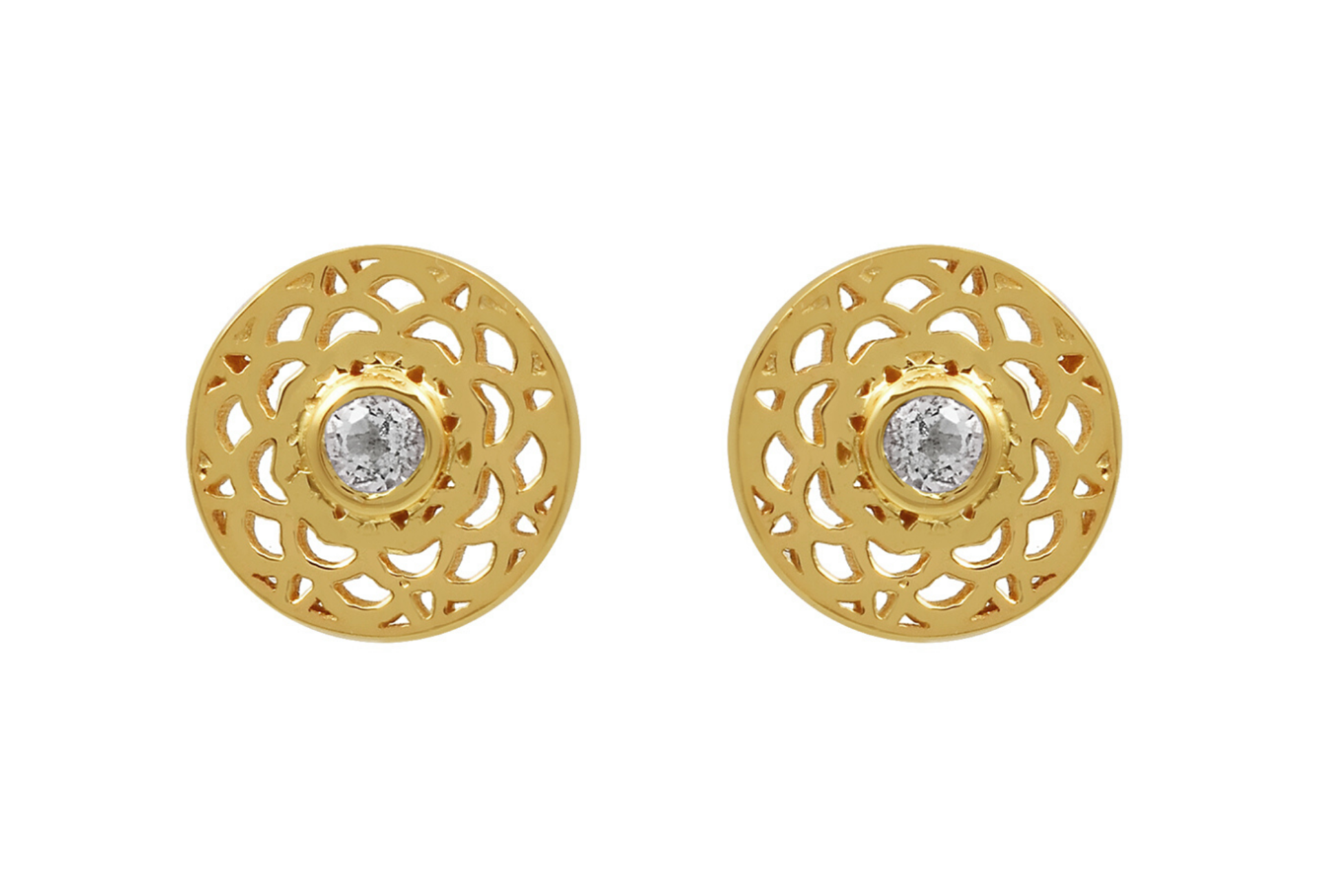 Talisman White Topaz Stud Earrings