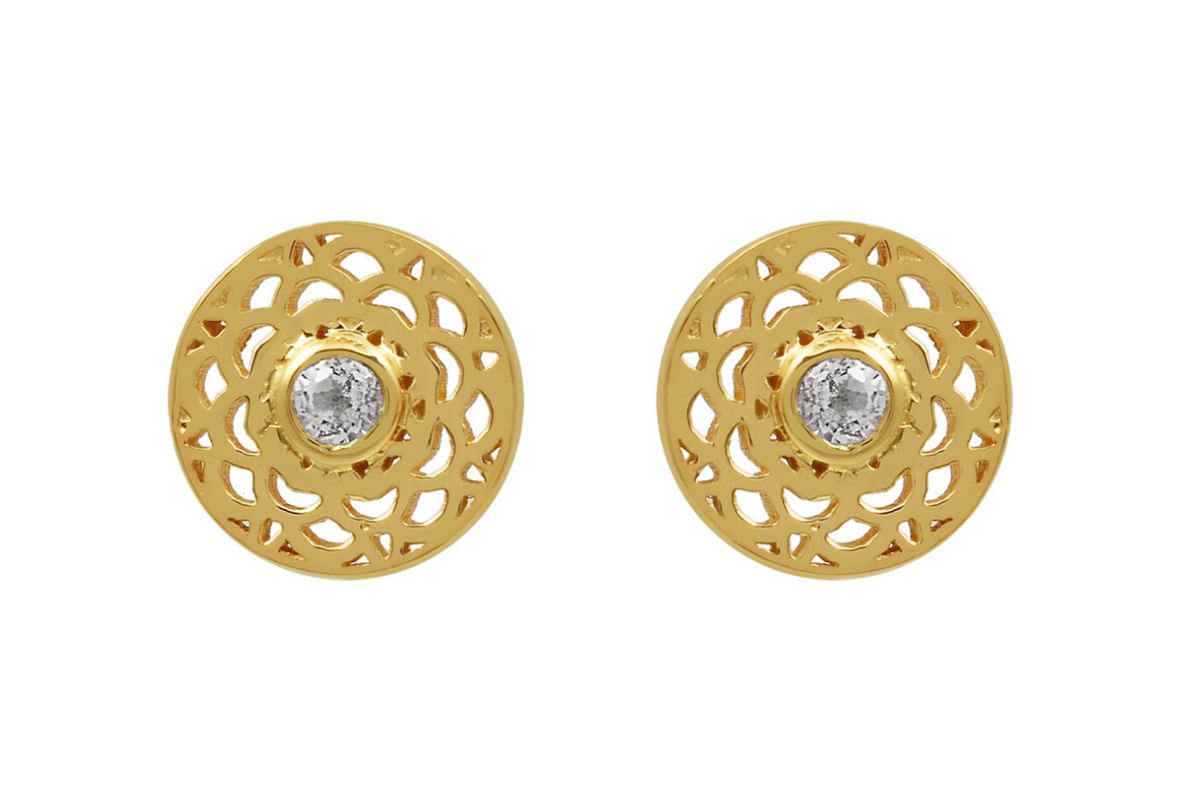 Talisman White Topaz Stud Earrings