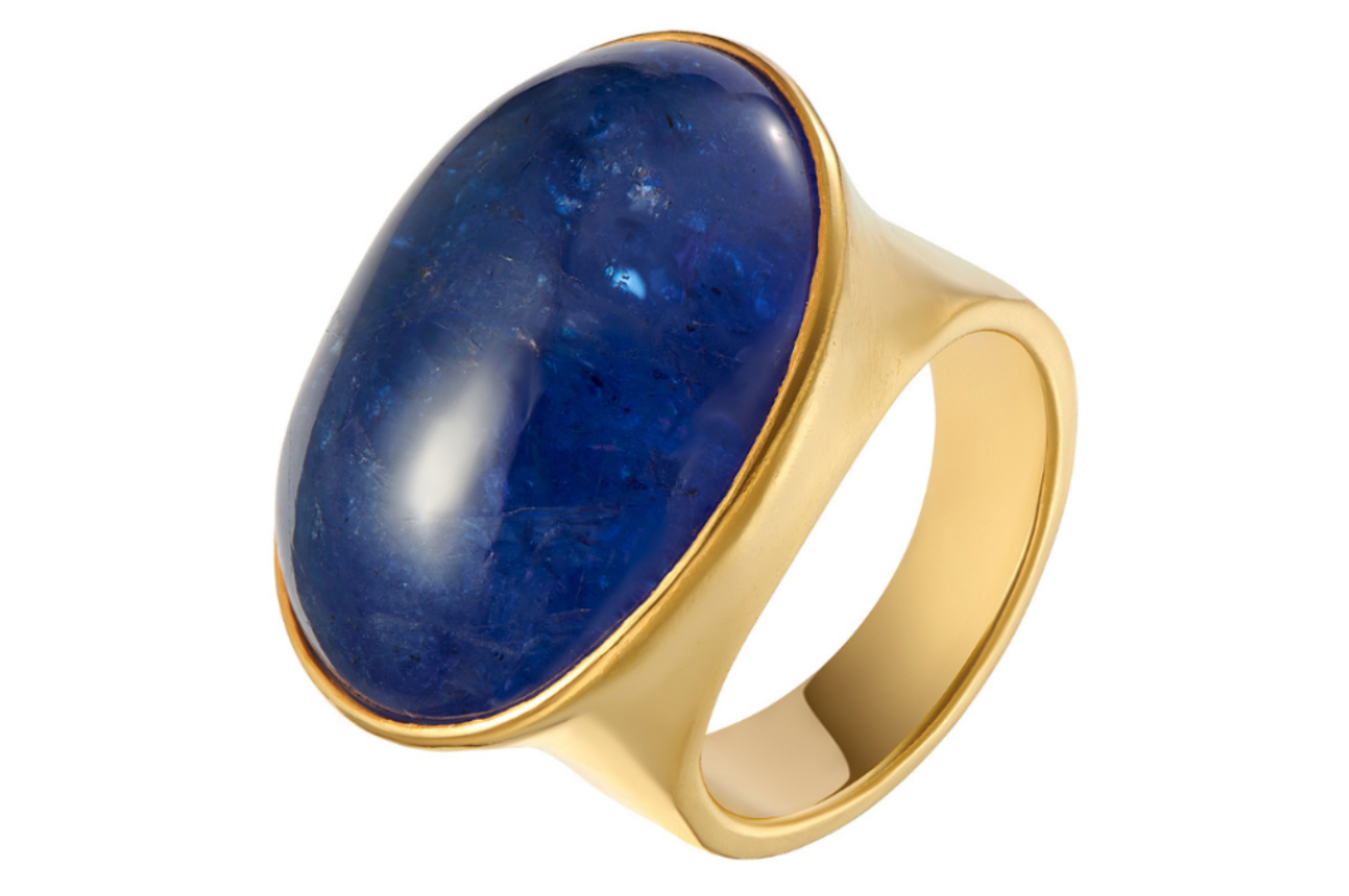 Pebble Tanzanite Cabochon Gemstone Ring