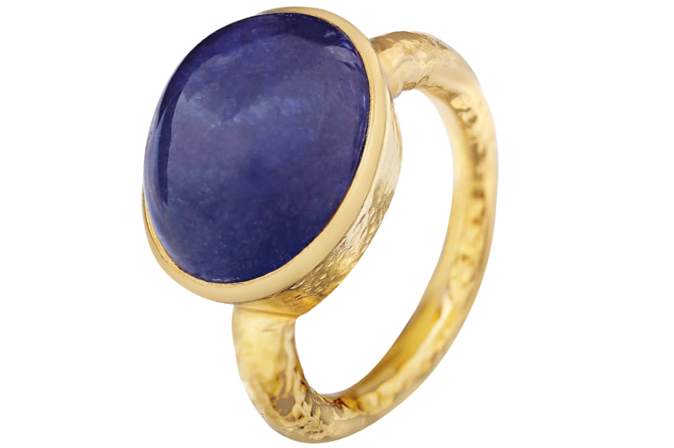 Pebble Tanzanite Cabochon Gemstone Ring