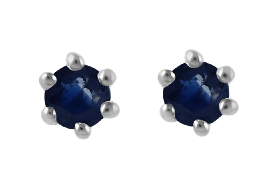 Teeny Sapphire Silver Stud Earrings