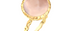 Rose Quartz Textured Finish Round Gemstone Ring
