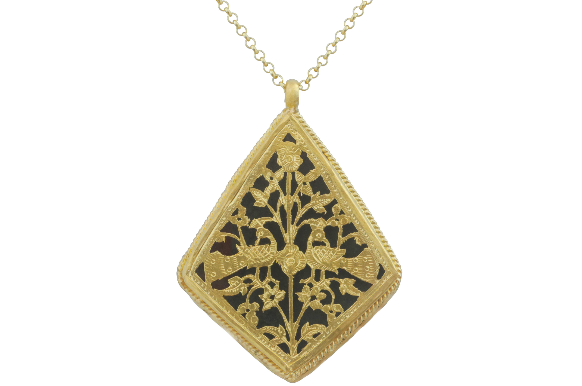 Thewa Work Peacock Pendant