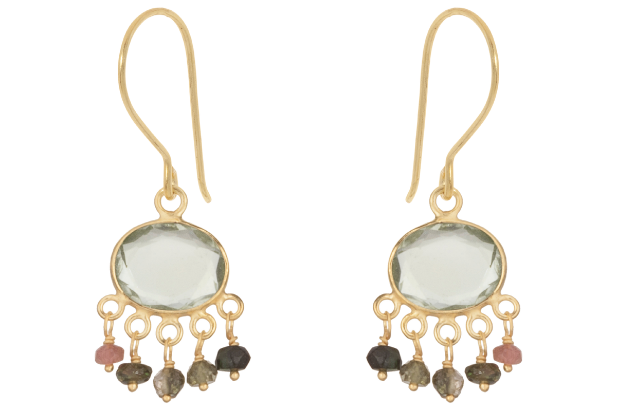 Aisha Green Amethyst And Tourmaline Earrings