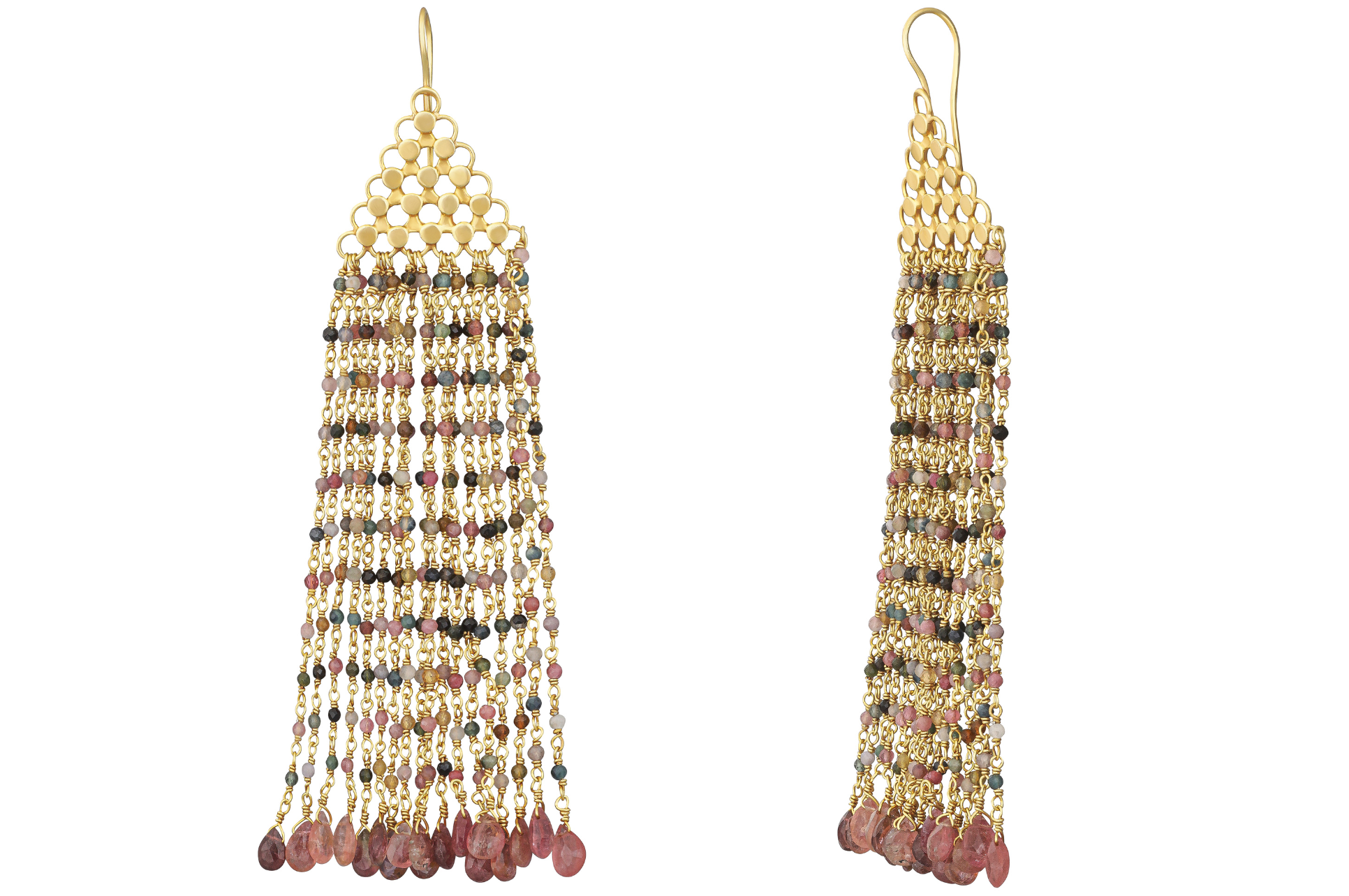 Alicia Beaded Tourmaline Earrings