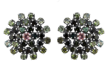 Asriel Green & Pink Tourmaline Stud Earrings