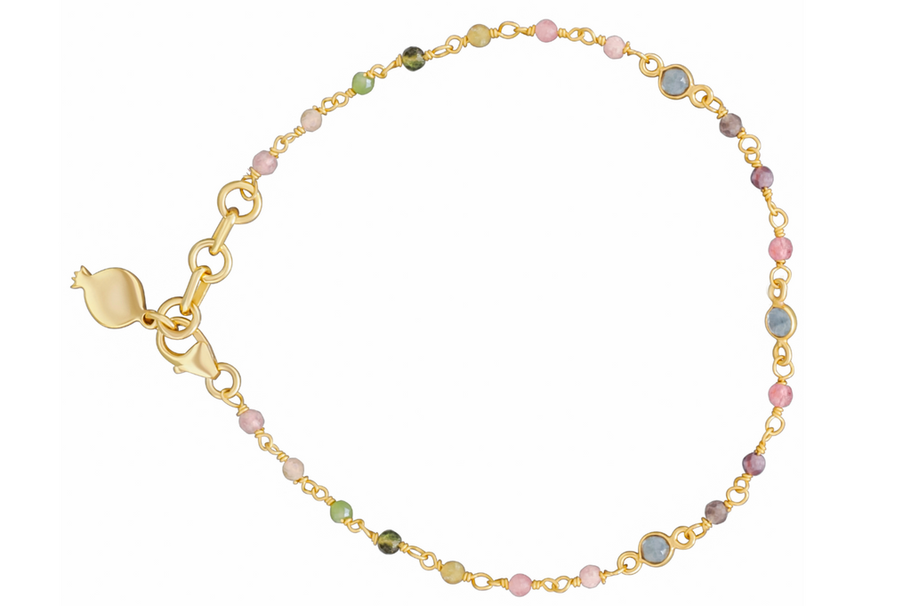 Maya Tourmaline & Apatite Rosary Bracelet