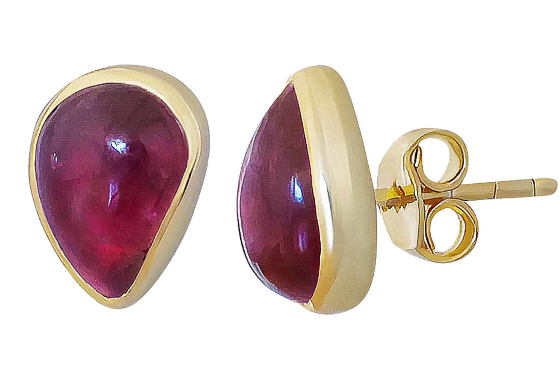 Pear-Shaped Pink Tourmaline Stud Earrings