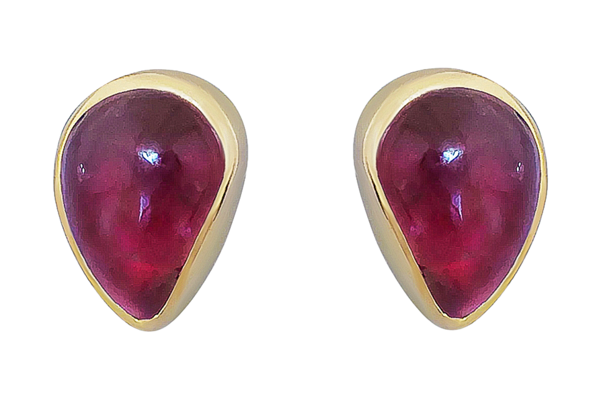 Pear-Shaped Pink Tourmaline Stud Earrings