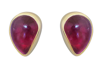 Pear-Shaped Pink Tourmaline Stud Earrings