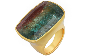 Statement Tricolour Tourmaline Ring