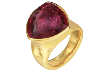 Pebble Tourmaline Trillion Limited Edition Gemstone Ring