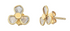 Side View Delhi Diamond Trio Stud Earrings