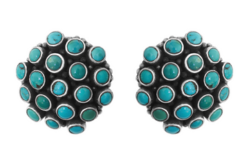 Turquoise Button Stud Earrings
