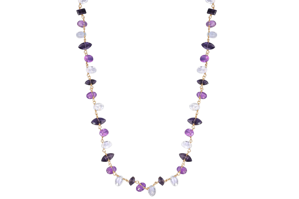 Verity Aquamarine, Amethyst & Iolite Necklace