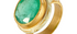 Emerald & White Enamel Fine Gold Ring