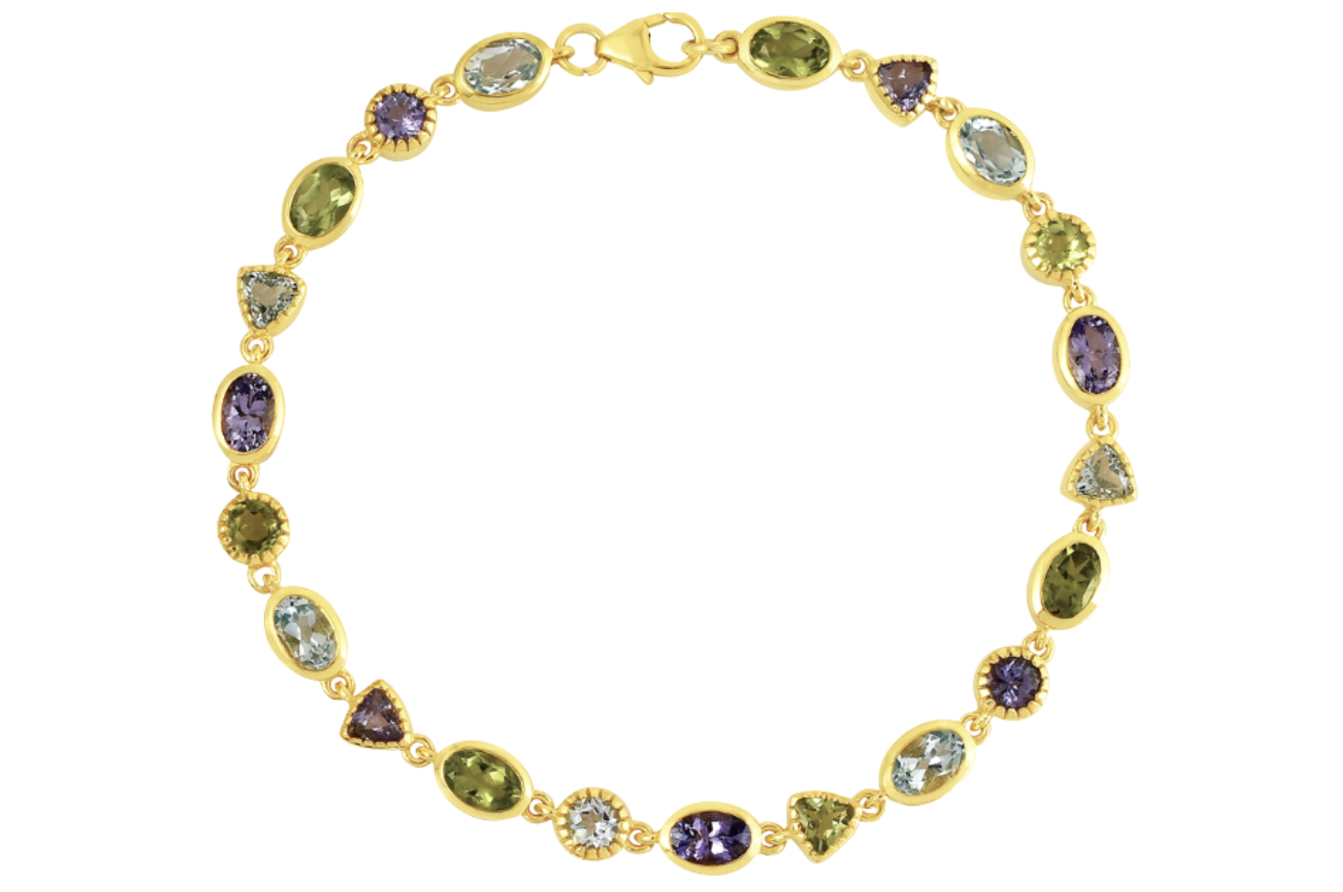 Zelda Tanzanite, Blue Topaz & Peridot Bracelet