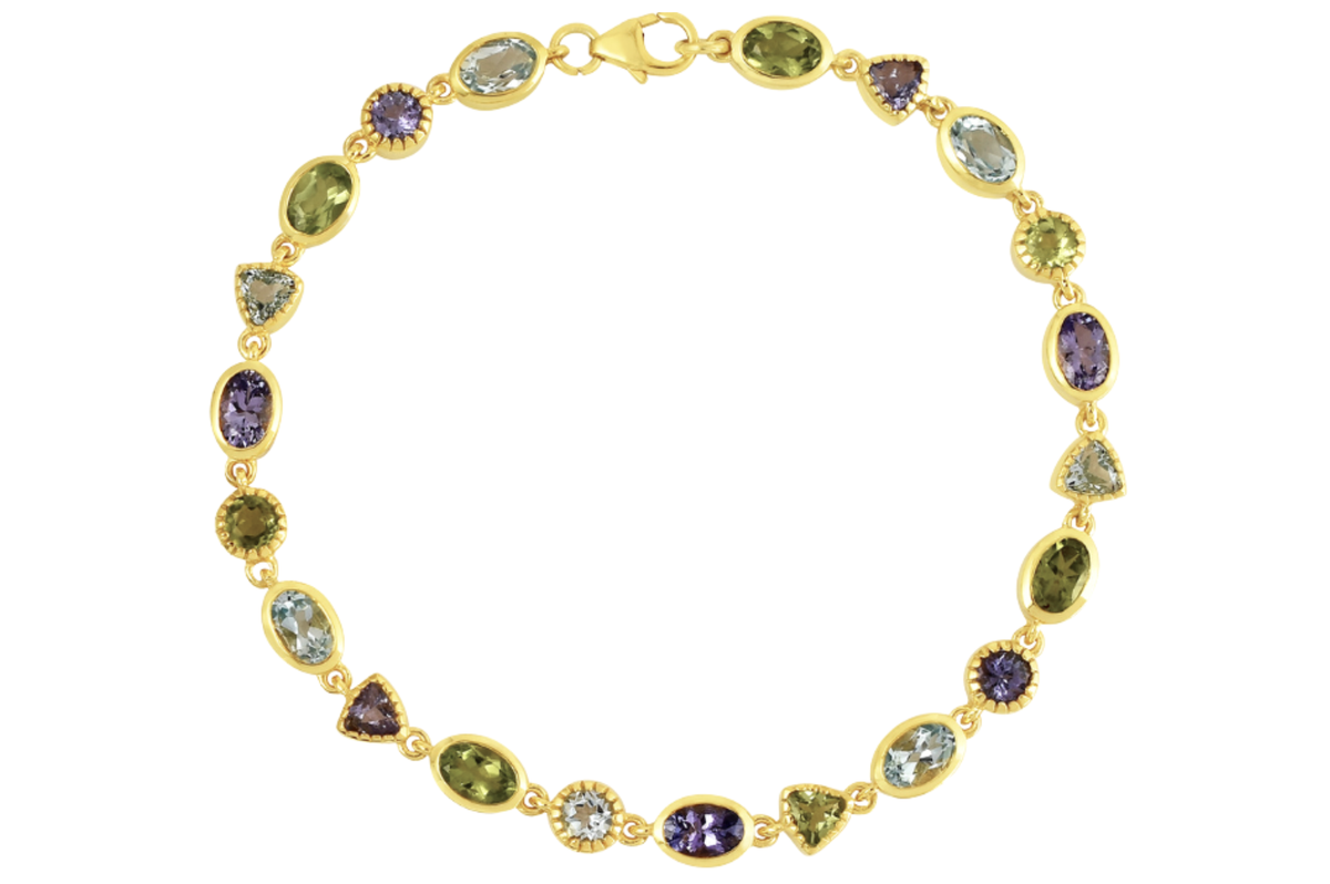 Zelda Tanzanite, Blue Topaz & Peridot Bracelet