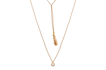 Aasha Tan Thread & Diamond Slice Necklace