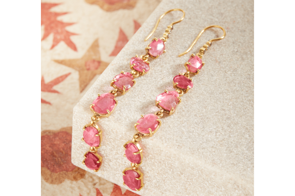 Pink Tourmaline Earrings Gemstone Drop Earrings