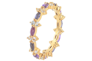 Ada Amethyst, Iolite & Blue Topaz Eternity Ring