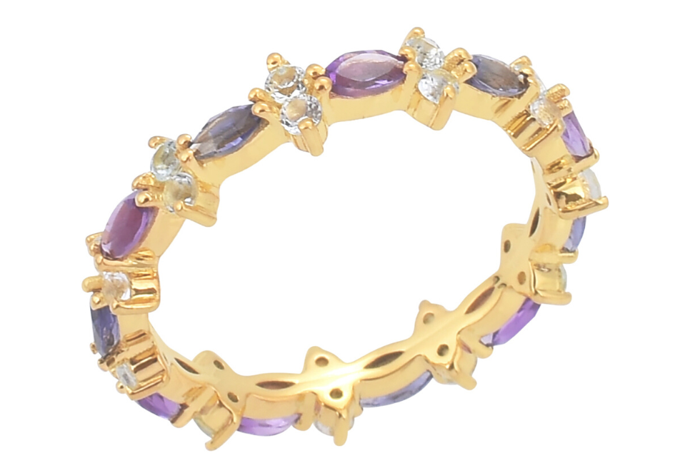 Ada Amethyst, Iolite & Blue Topaz Eternity Ring