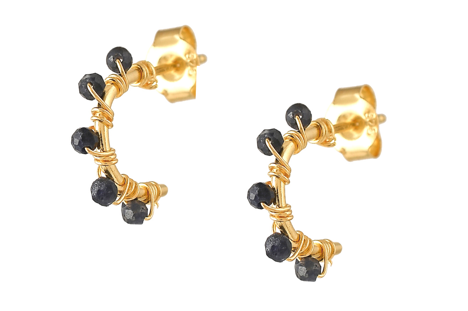 Adele Sapphire Coiled Hoop Earrings
