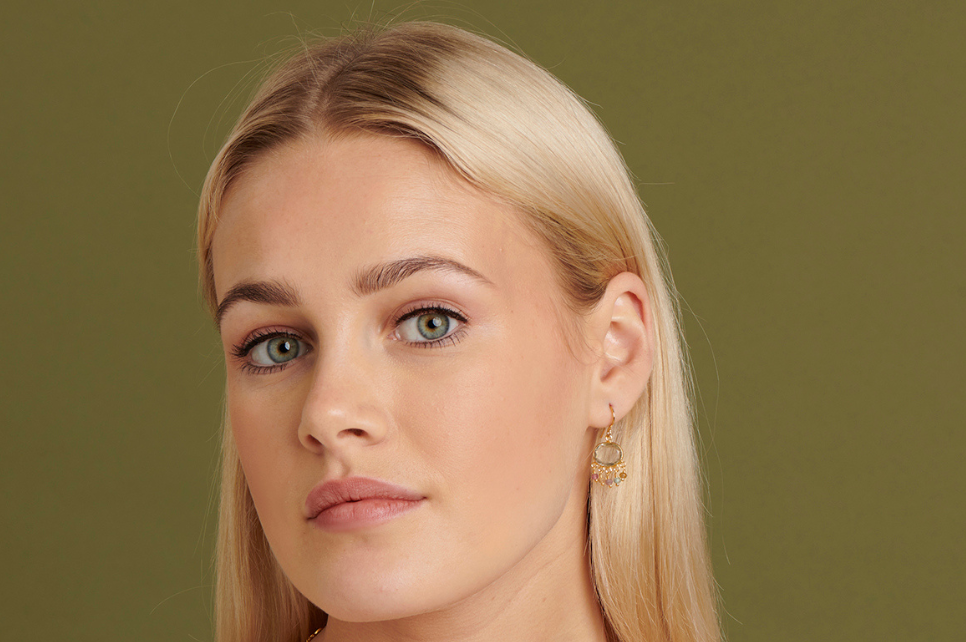 Aisha Rose Quartz and Tourmaline Drop Earrings