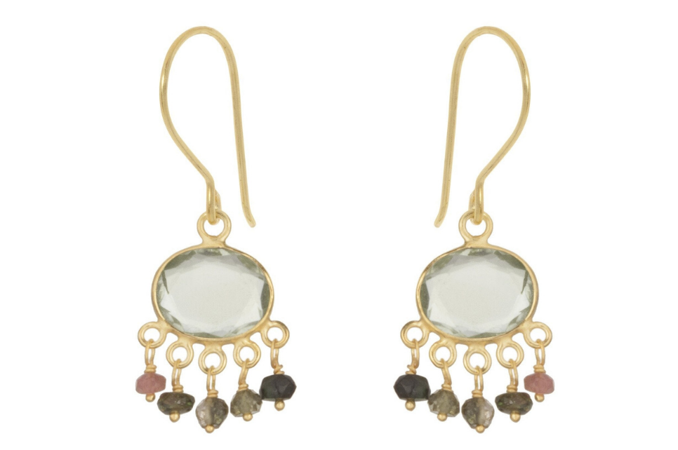 Aisha Green Amethyst And Tourmaline Earrings