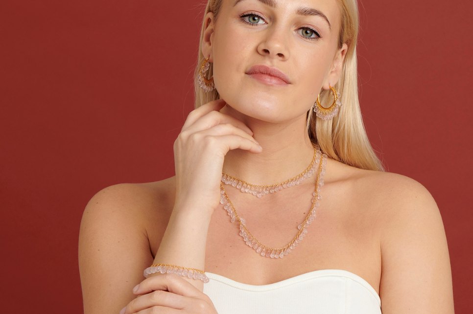 Alba Rose Quartz Gemstone Bracelet