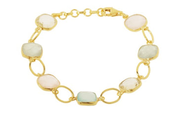 Alessandra Rose Quartz Gemstone Bracelet