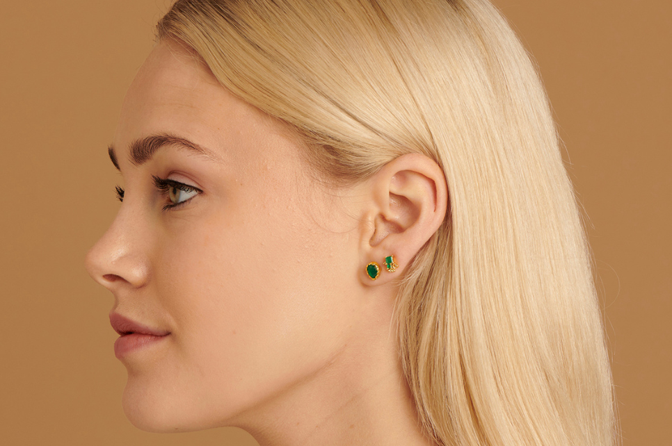 Antonia Green Onyx Stud Earrings