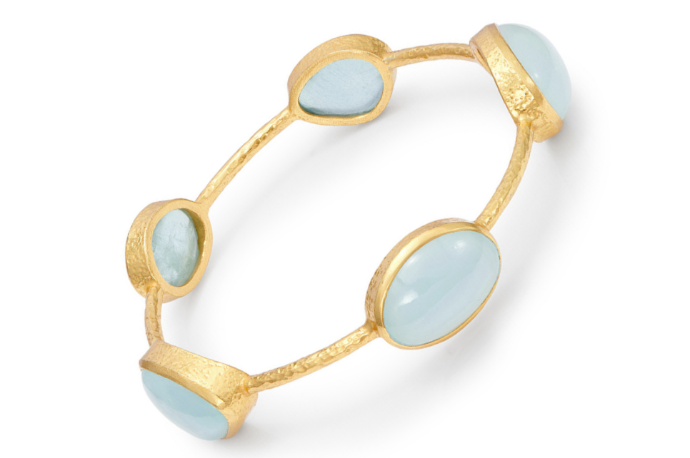 Pebble Cabochon Aquamarine Bangle