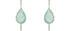 Carved Aquamarine Gem Set Silver Hoop Earrings