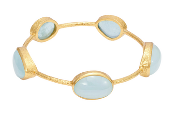 Pebble Cabochon Aquamarine Bangle