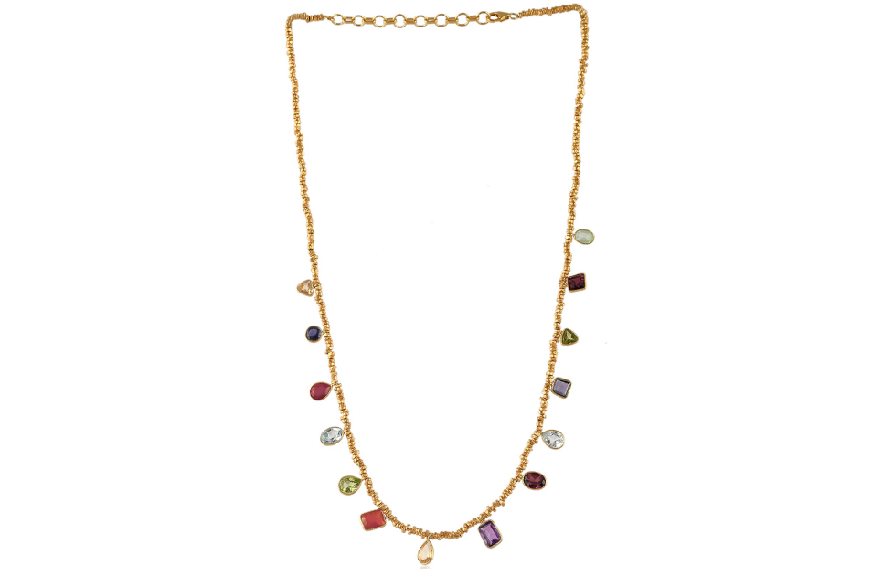 Ava Multicolour Gemstone Charm Necklace