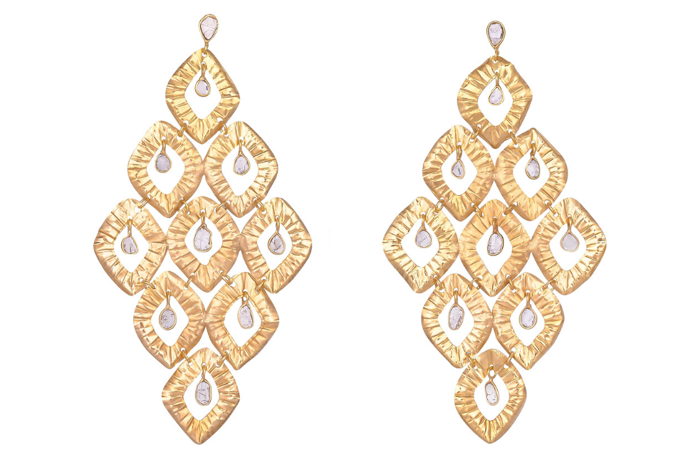 Avni Grey Diamond Slice Earrings