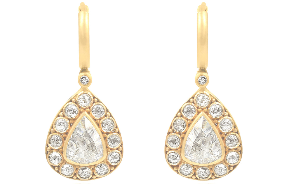 Ayesha 18k Gold Rose Cut Diamond Earrings Diamond Earrings