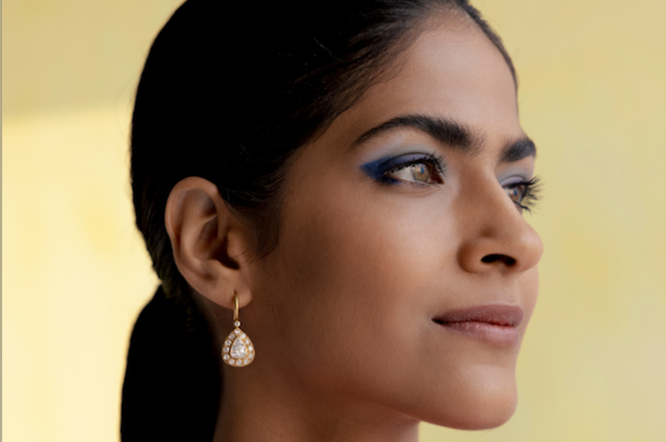 Ayesha 18k Gold Rose Cut Diamond Earrings 