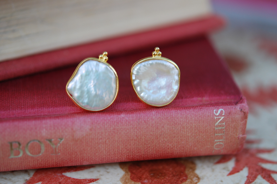 Baroque Pearl Stud Earrings